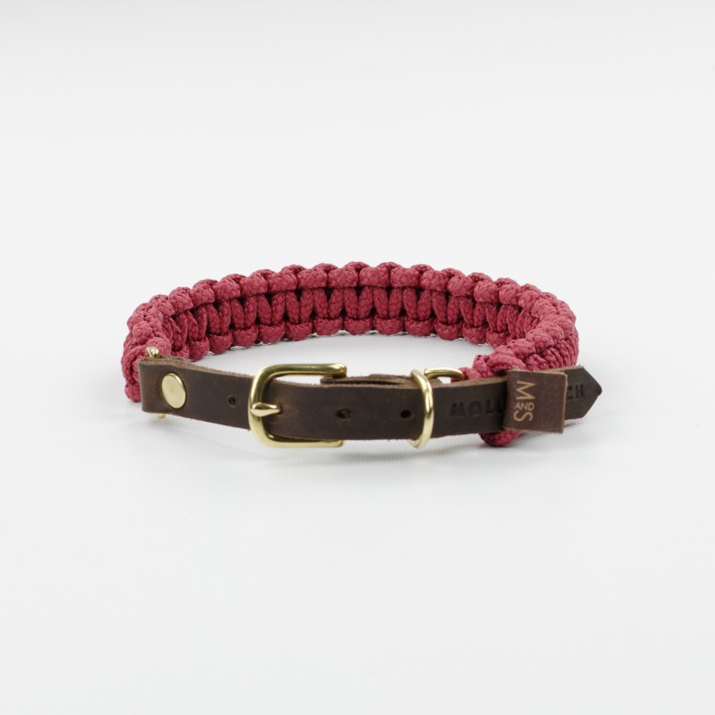 Molly & Stitch Hundehalsband - Touch Of Leather - Redwine