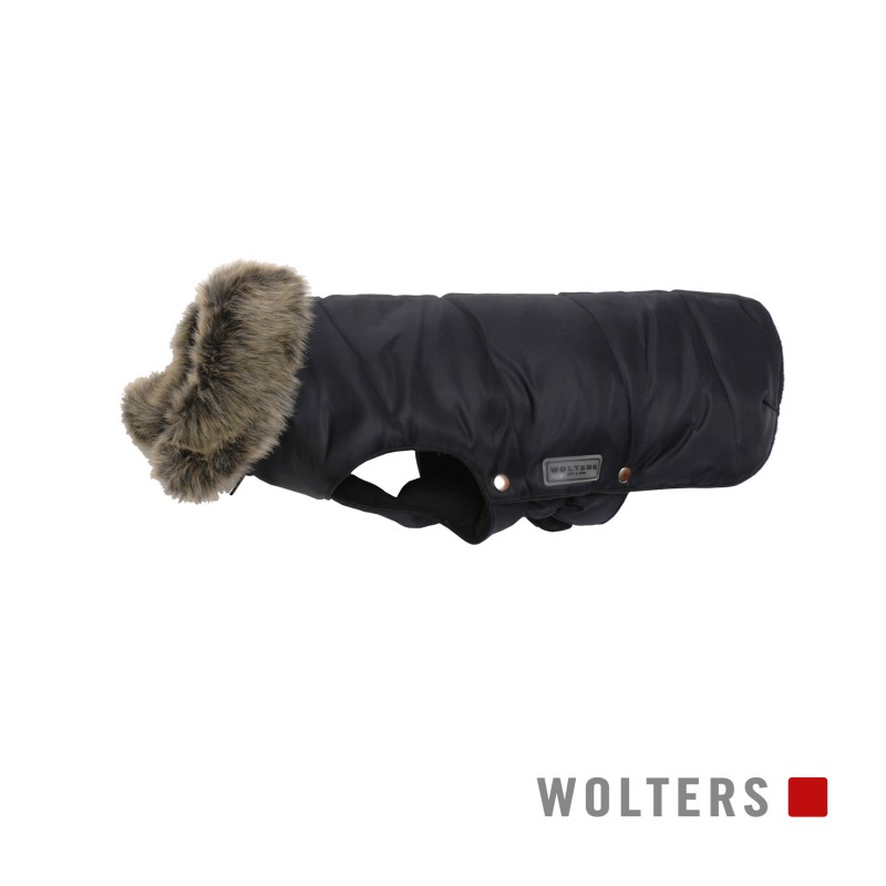 Wolters - Hundemantel mit Fellkragen - schwarz - 52cm